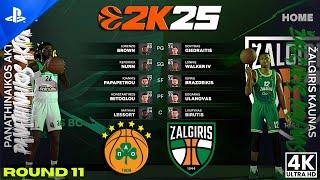 PANATHINAIKOS vs ZALGIRIS | EUROLEAGUE LIVE 2K25 PS5™ PRO [4K60] ULTRA Realistic Gameplay