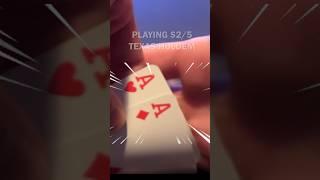 Pocket Aces Flop Three Of A Kind?!  #Poker #Shorts