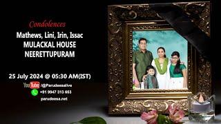 PARUDEESA-9947 313653 - Funeral live telecast - Mathews, Lini, Irin, Issac, Mulackal, Neerettupuram