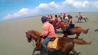 Traversée de la baie du Mt St Michel en caméra embarquée