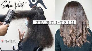 I STRAIGHTENED & TRIMMED MY TYPE 4 NATURAL HAIR FOR THE FIRST TIME IN 2 YEARS  | Miami Hair Salon