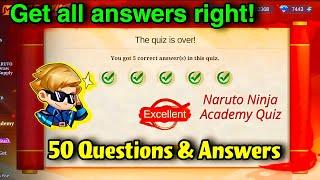 Naruto Quiz 50 Q & A‼️️ Naruto Ninja Academy