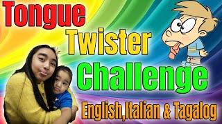 TongueTwister Challenge English,Italian and Filipino by Yuna&Kenji | Trilingual kids| Sciogli Lingua