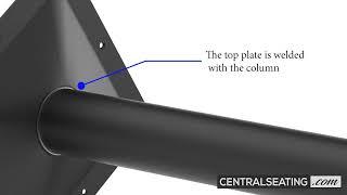 Outdoor Steel Table Base Leg Assembly Instructions and Description, Size 30x30 Cross Model TBO3030