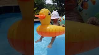 sleepig inthe swimming pool  #cutebaby #cute