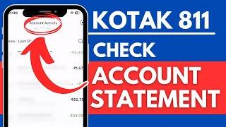 Kotak 811 Account Statement Download - How To Get Ac Statement From Kotak811 App