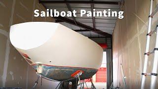 Sailboat refit Ep12 Fairing & Painting the topsides with AlexSeal.