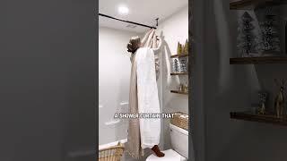 AMAZON Small Bathroom HACK ceiling curtain rod?! #diy #amazon #home #hack #design