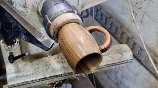 I Turn a WALNUT LOG into a BEER MUG