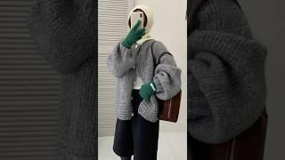 데일리로 딱인 두툼한 울 혼방 가디건 #울가디건 #겨울가디건 #두툼가디건 #도톰가디건 #짜임가디건 #라운드가디건 #두꺼운가디건 #가디건코디 #겨울코디 #뜨개가디건