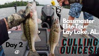 Bassmaster Elites - Lay Lake Alabama - Day 2 - Culling Ounces!