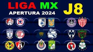 FECHAS, HORARIOS Y CANALES PARA LA JORNADA 8 DE LA LIGA MX APERTURA 2024