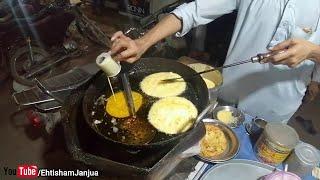 HARDWORKING OLD MAN SELLING EGG MALPURA ON ROAD | RAJASTANI MALPUA INDIAN STYLE MALPURA IN PAKISTAN