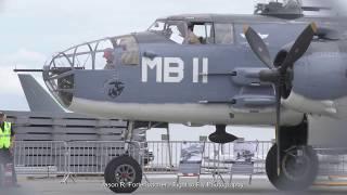 SkyFair Startup and Practice - PBJ, B-25, Hellcat, Bearcat, Avenger, Mosquito, Corsair - Warbirds