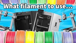 The most popular filaments and what they're used for...