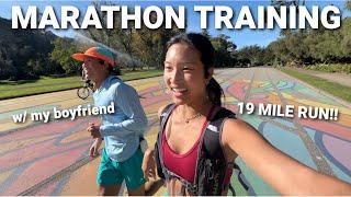 COUPLE VS. 19 MILE RUN | Marathon Training VLOG