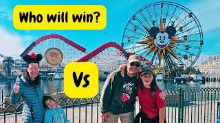 Disney California Adventure Rope Drop Challenge - Who Can Ride the Most Rides? Boys versus Girls