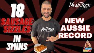 NEW AUSSIE RECORD - MEATSTOCK SYDNEY VLOG - 1ST PLACE & PB - 18 SAUSAGE SIZZLES IN BREAD IN 3MINS!