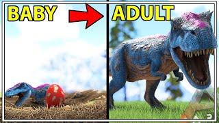 GROWING FROM A BABY REX INTO AN ADULT  | PLAY AS DINO | ARK SURVIVAL EVOLVED