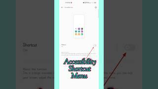 How To Enable Accessibility Shortcut Menu |#shorts