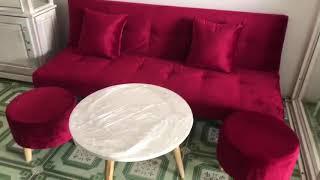 BỘ GHẾ SOFA BED GIƯỜNG MÀU ĐỎ ĐÔ Ở THẾ GIỚI SOFA SÀI GÒN TP hcm