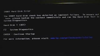 Hp Smart Hard Disk Error 301