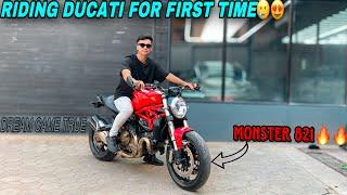 Riding My Dream ‘Ducati’ for First Time- Moster 821 | Crazy Power & 90• V Twin Sound🫨