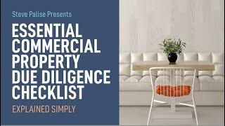 Commercial Property Investing - Commercial Property Due Diligence - Explained Simply