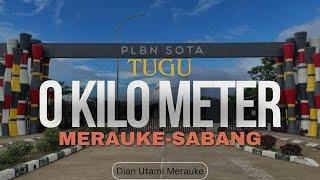 Perbatasan Indonesia dengan Papua Nugini di Titik Nol Kilometer Merauke Papua.