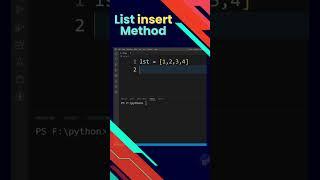 Python List Program | List Insert Method | #shorts