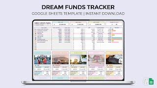 Dream Funds Tracker - Savings Tracker - Sinking Funds - Google Sheets Template