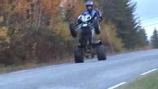 Showing different wheelie tricks on a atv/quad