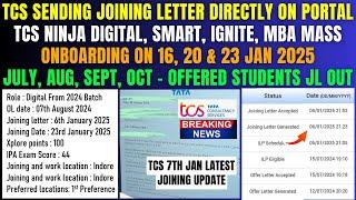 TCS START SENDING JOINING LETTER FOR ALL PENDING JULY-AUG-SEPT-OCT OFFERED STUDENTS DIRECT ON PORTAL