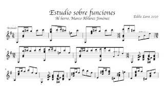 Eddie Lara: Estudio sobre funciones for Guitar (Score video)