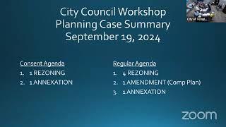 City Council Workshop - 9/19/24