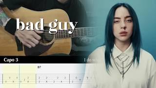 bad guy - Billie Eilish - Fingerstyle Guitar TAB Tutorial