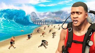 TSUNAMI de 1 Metro vs 10.000 Metros en GTA 5