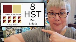 Half Square Triangle Quilting Blocks Made EASY and FAST - 8 Different Sizes - HST Tutorial