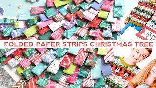 How To Make a Folded Patterned Paper Strips Christmas Tree