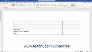 Word 2019 and 365 Tutorial Creating Tables Microsoft Training