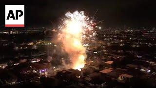 Drone video shows deadly fireworks blast in Honolulu, Hawaii; 3 dead