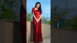 Her in Red  Saree With Beautiful Smile   #shorts #ytshorts #trending #viral #saree #beautiful