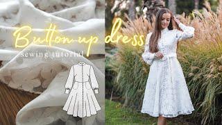 Making a button up dress | AURORA dress sewing tutorial