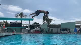 4years old jump and dive 12 feet deep pool  to get a watch