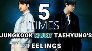 5 times Jungkook "HURT" Taehyung || TAEKOOK MOMENTS ANALYSIS ||