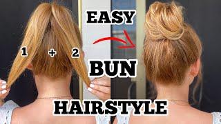 Very Easy 2-Min Messy Bun Hairstyle | For Thin Hair | Hair Hack