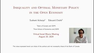 Edouard Challe – Inequality and optimal monetary policy in the open economy