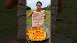 Pork crispy with orang cook recipe #shortvideo #shorts #cooking #food #recipe