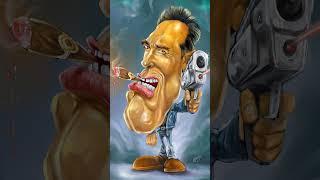 10 funny caricatures of actor Arnold Schwarzenegger | Caricature Art | Celebrity Caricatures