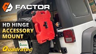 GP Factor HD Hinge Accessory Mount for Jeep Wrangler JK with Mopar or Teraflex HD Tailgate Hinge